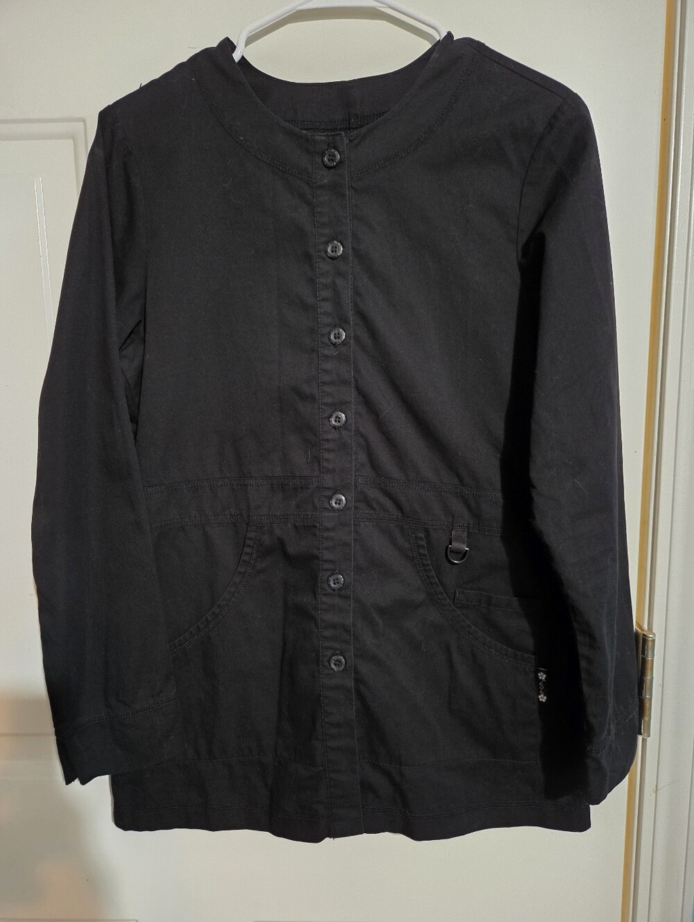koi Black Button-Front Utility Jacket